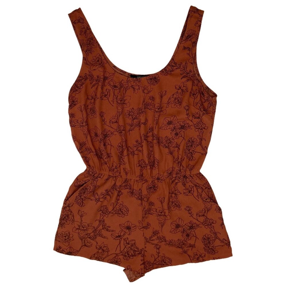 Forever 21 Women's Floral Sleeveless Romper Shorts Size Small